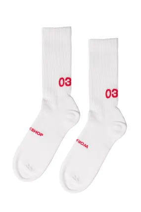 032c Socks Workshop White/Red