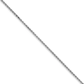 0.85mm 14k White Gold Diamond Cut Round Wheat Chain Necklace