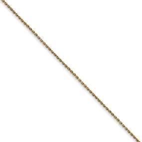 0.8mm, 14k Yellow Gold, Diamond Cut Cable Chain Necklace