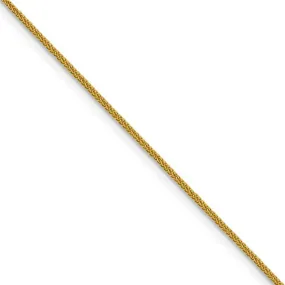 0.8mm 14k Yellow Gold Diamond Cut Square Wheat Chain Necklace