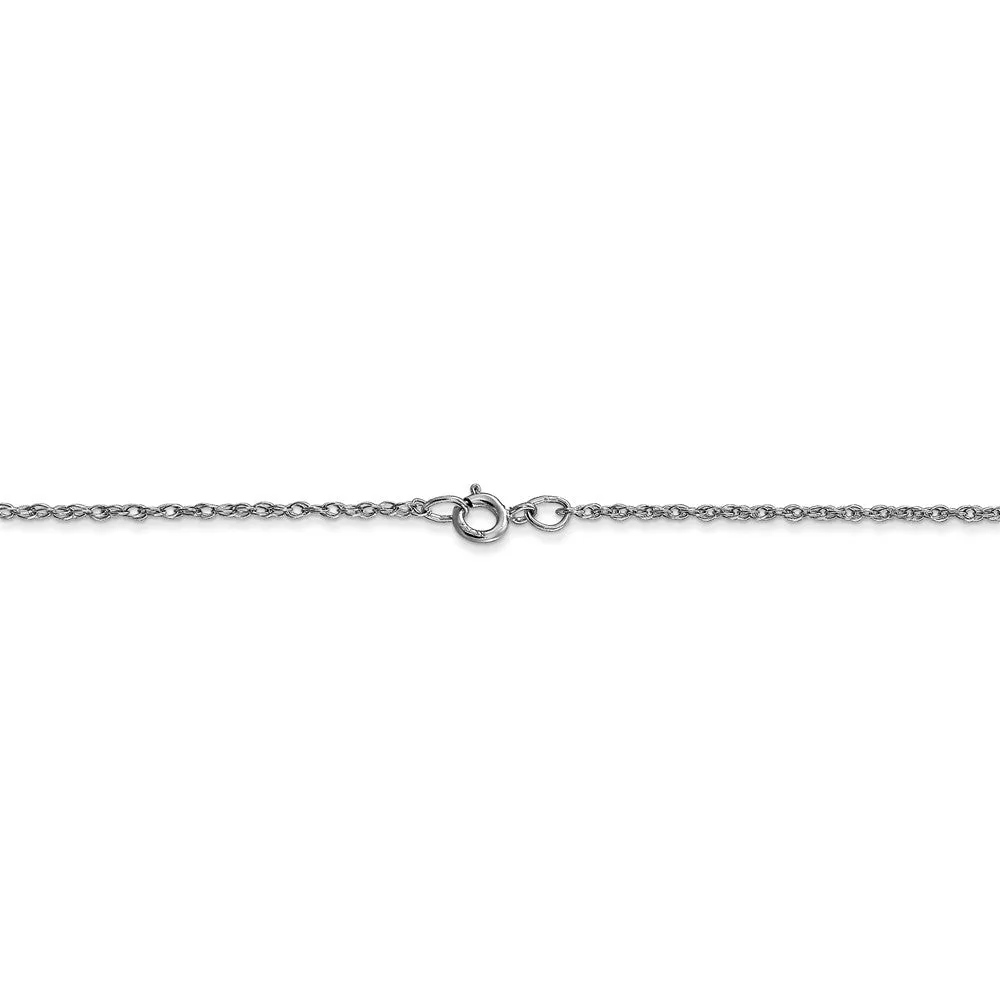 0.95mm, 14k White Gold, Cable Rope Chain Necklace