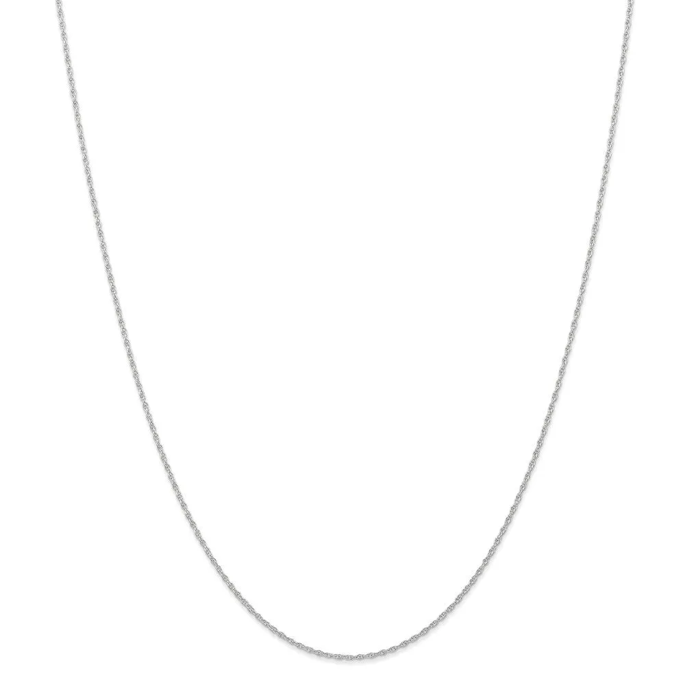 0.95mm, 14k White Gold, Cable Rope Chain Necklace