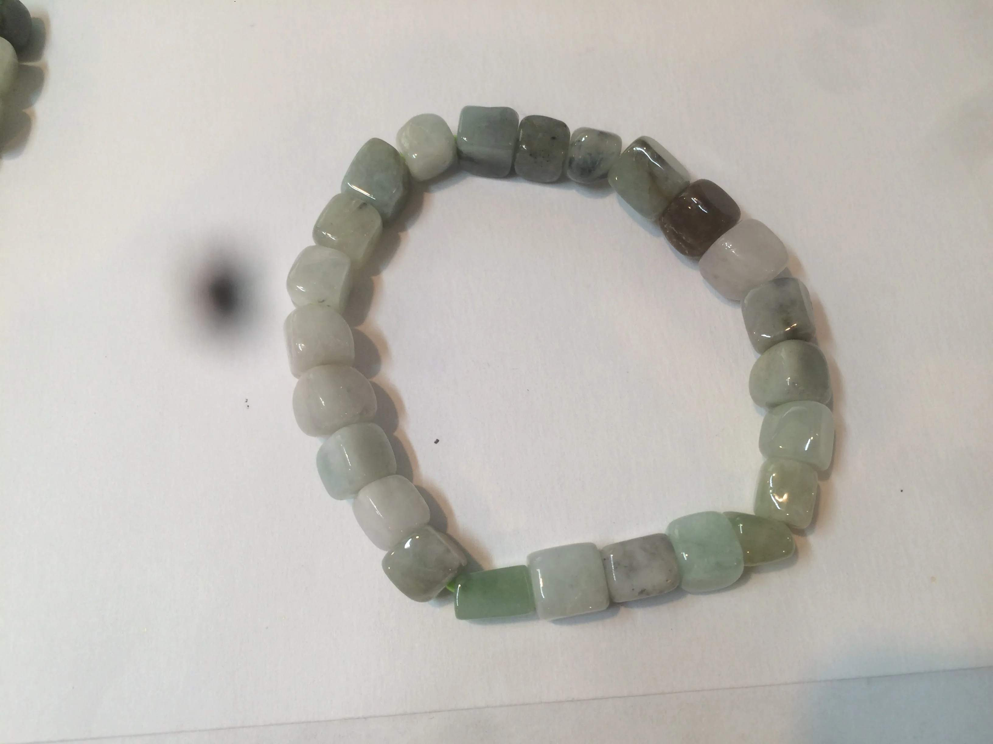 100% natural green/white/brown/black type A jadeite jade natural shape bead bracelet AT77