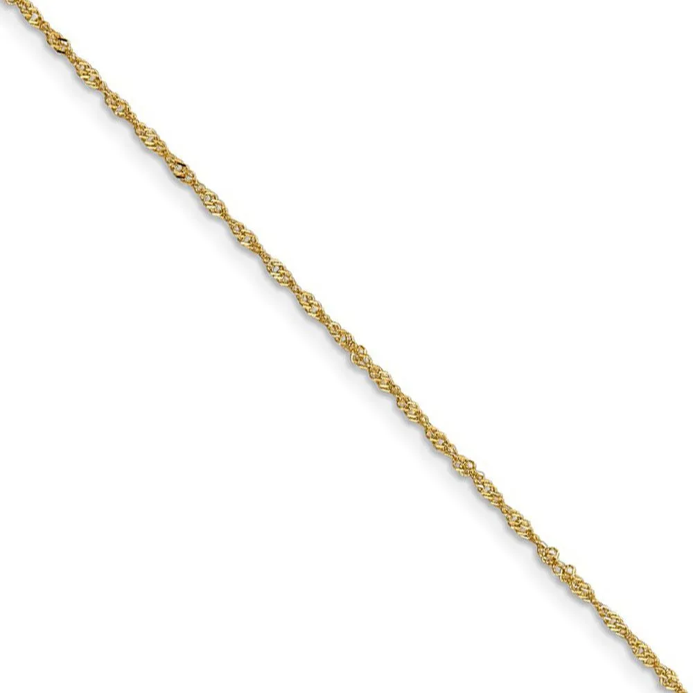 1.1mm 18k Yellow Gold Singapore Chain Necklace