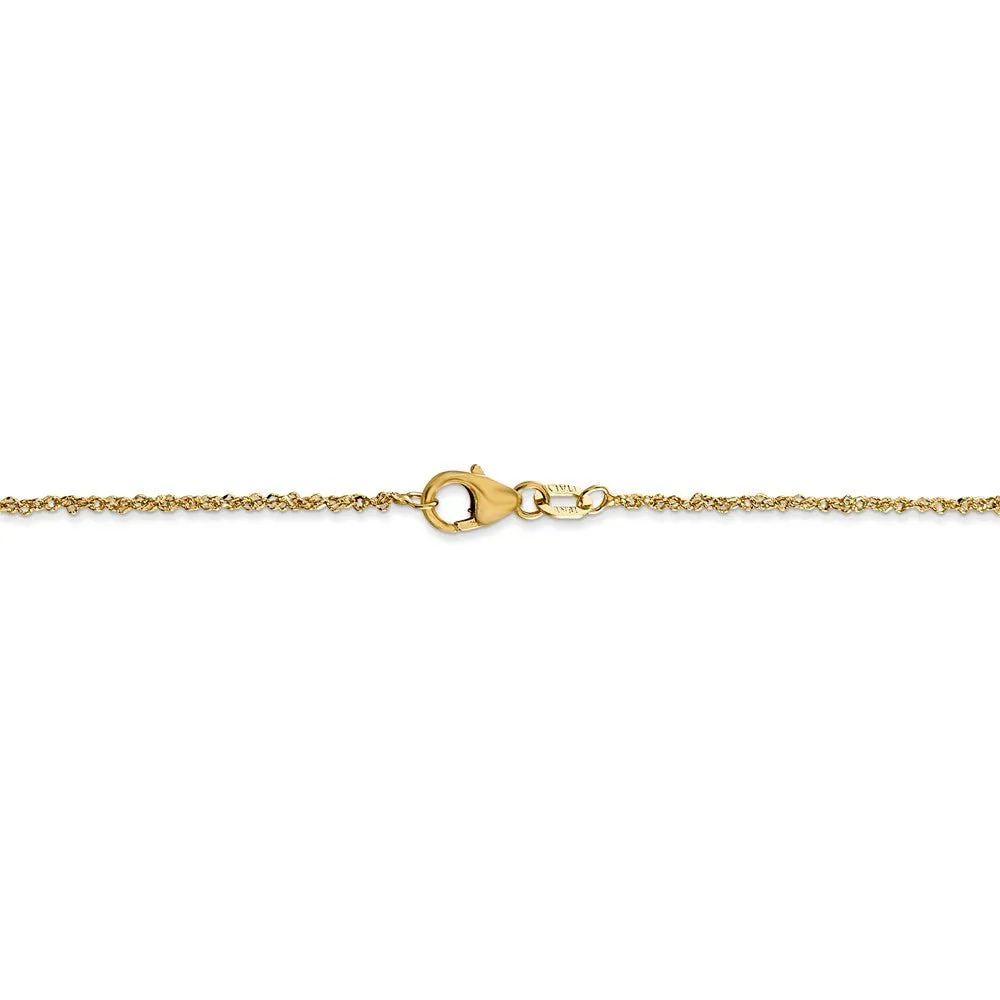 1.1mm 18k Yellow Gold Singapore Chain Necklace