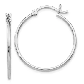 1.25mm Polished Sterling Silver Round Hoop Earrings, 25mm (1 in)