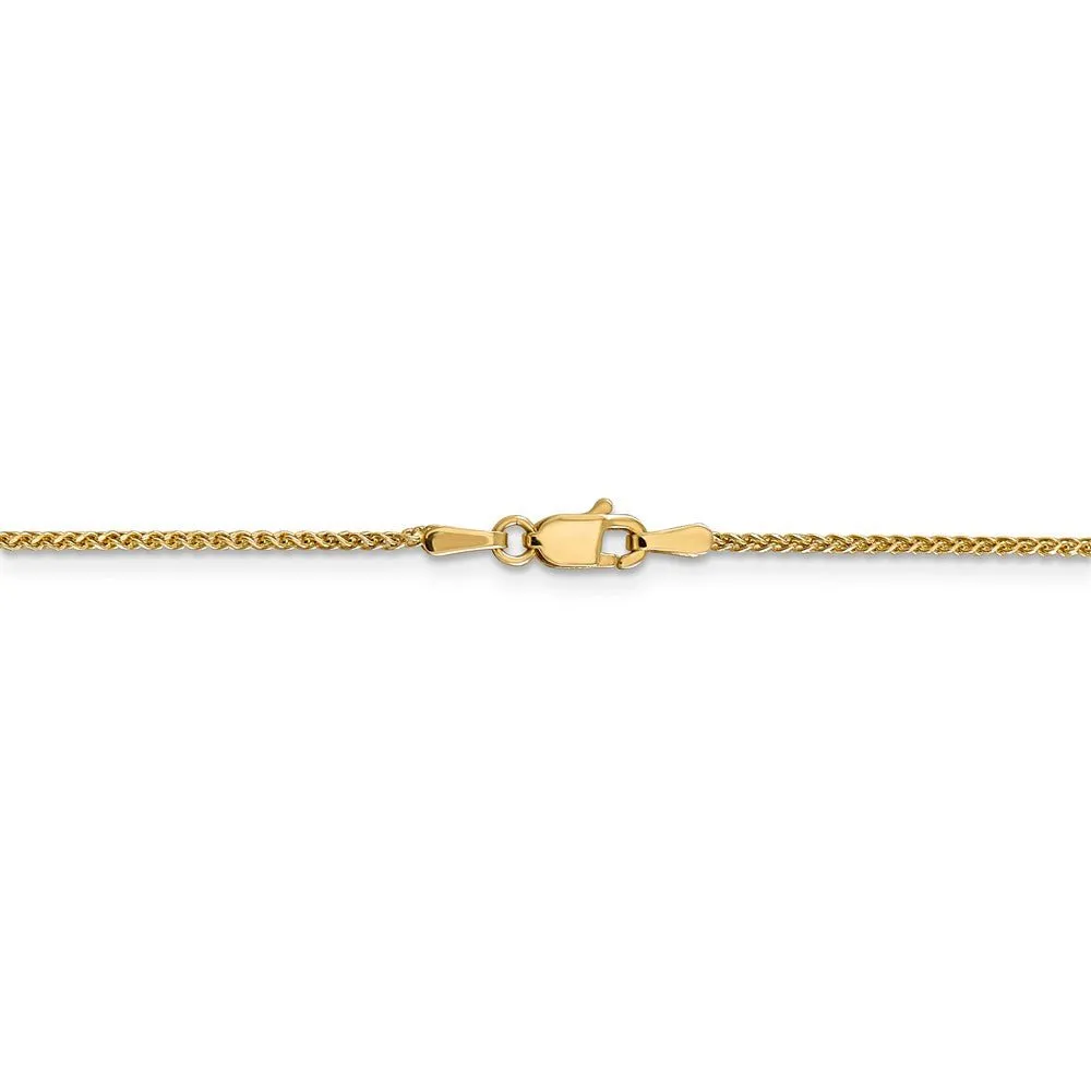 1.2mm 14k Yellow Gold, D/C Spiga Chain Necklace