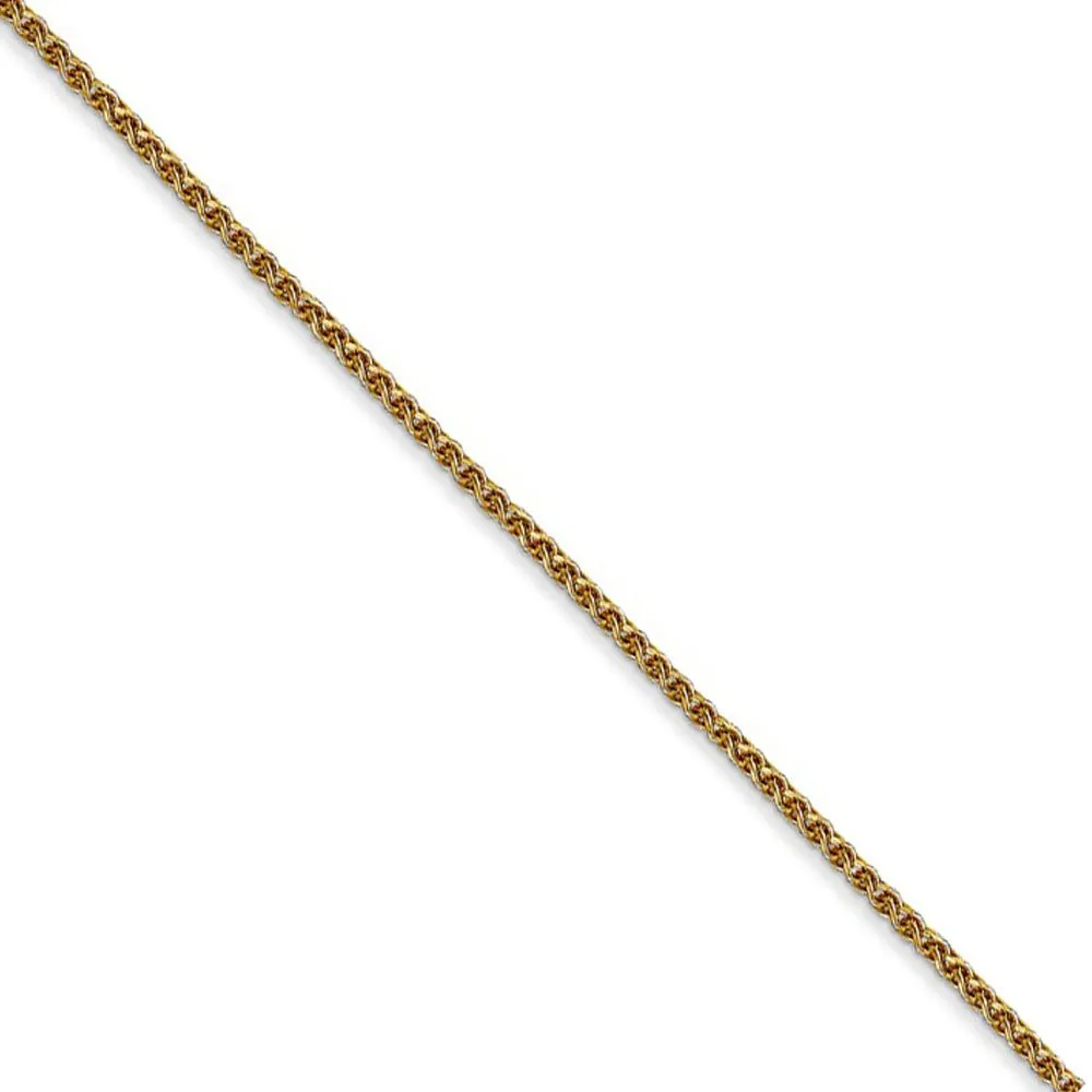 1.2mm 14k Yellow Gold, D/C Spiga Chain Necklace