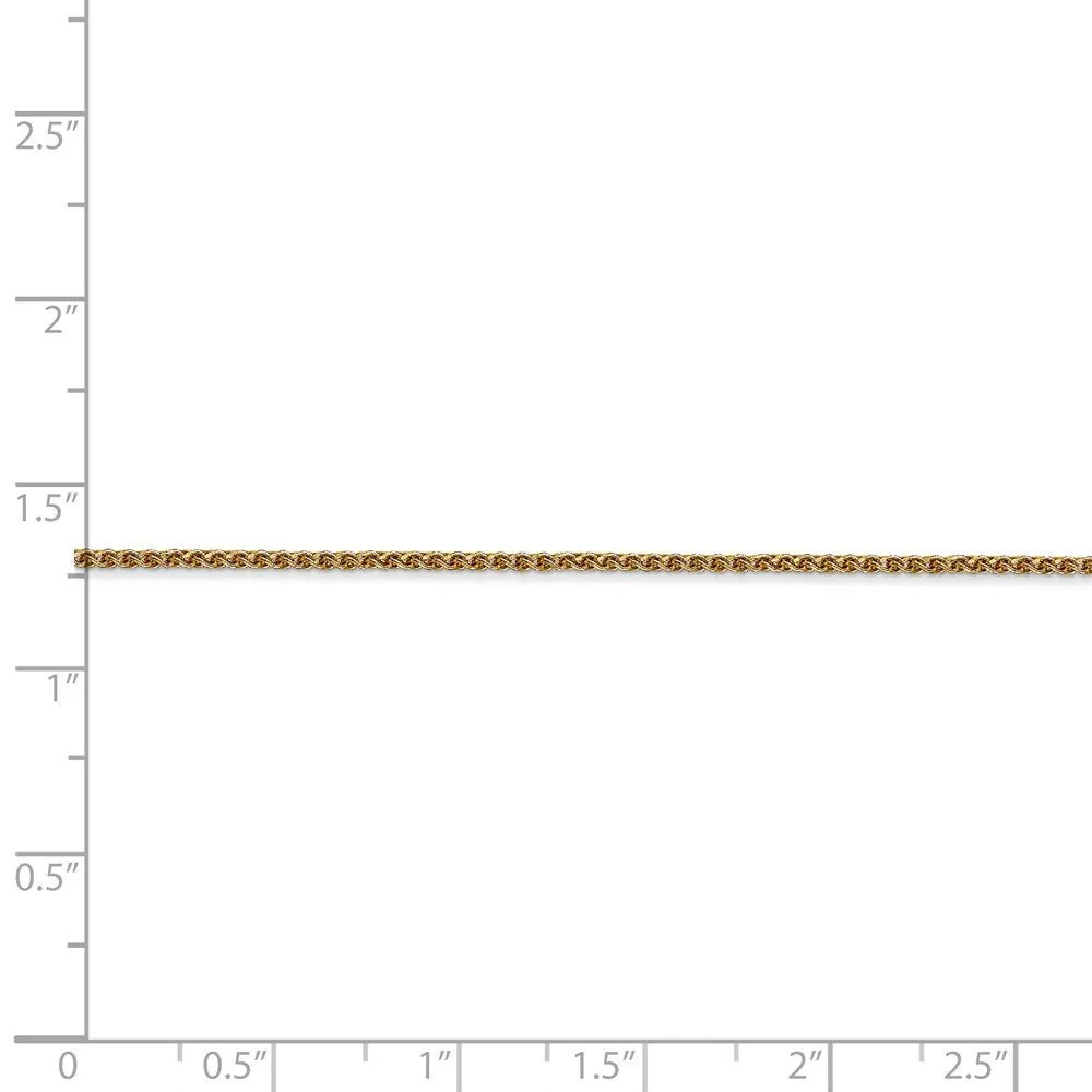 1.2mm 14k Yellow Gold, D/C Spiga Chain Necklace