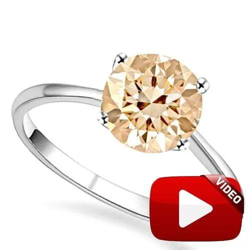 1/3 CT SPARKLING CHOCOLATE DIAMOND SOLITAIRE 10KT SOLID GOLD ENGAGEMENT RING