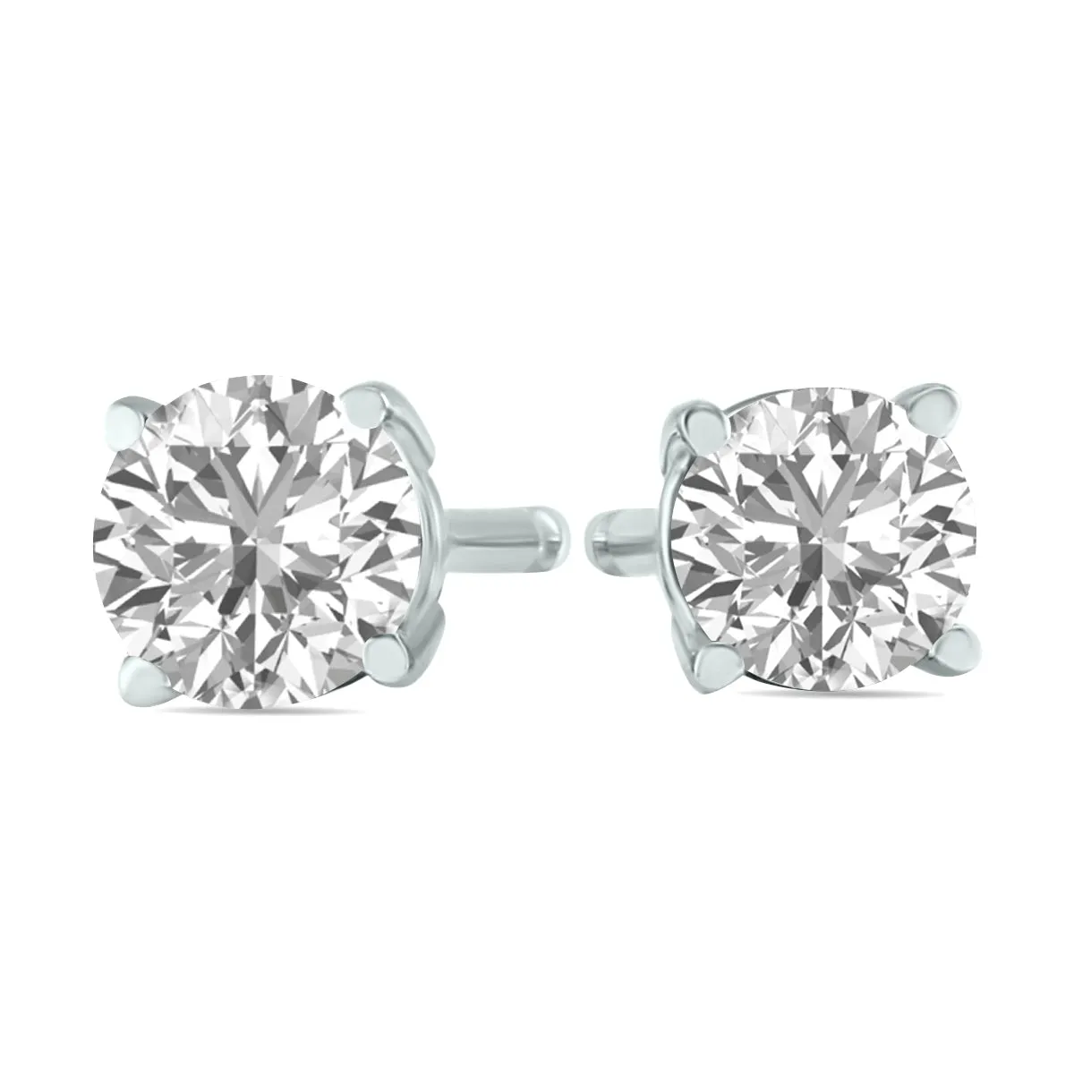 1/4 Carat Tw Lab Grown Diamond Round Solitaire Stud Earrings In 14K White Gold