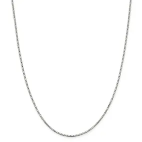 1.5mm Rhodium-Plated Sterling Silver Solid Box Chain Necklace