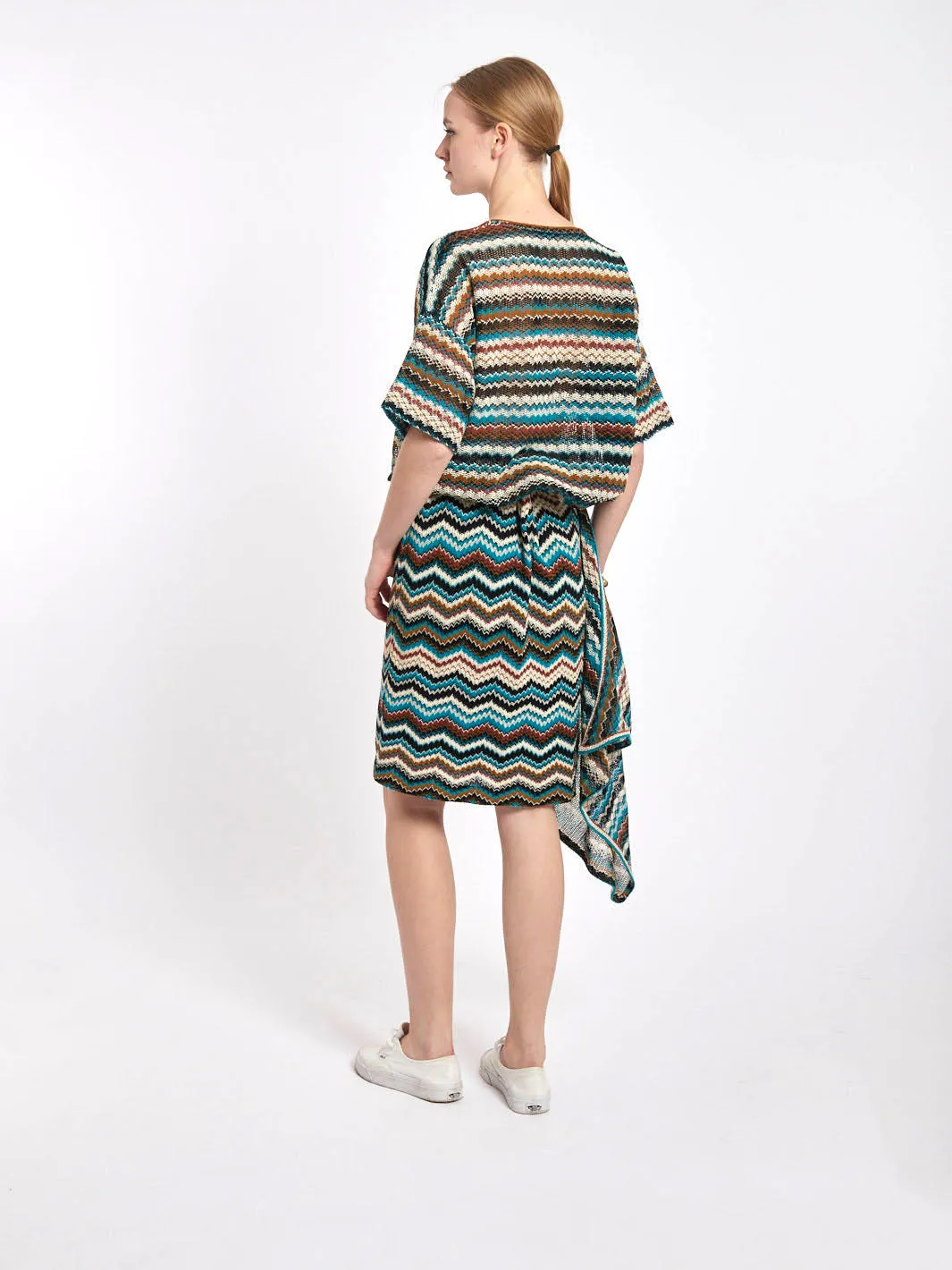 1970s Missoni knit dress with side drape