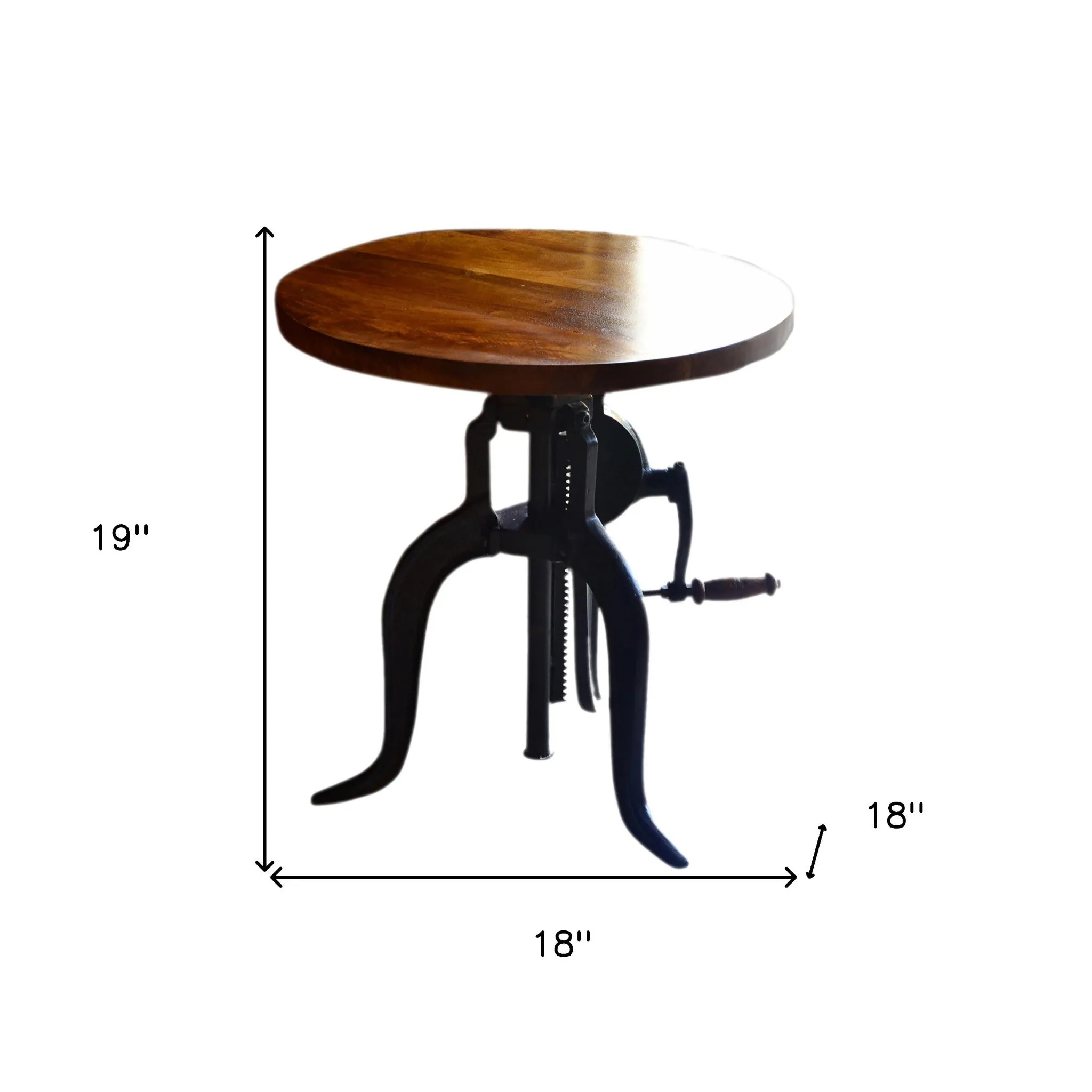 19" Black And Chestnut Solid Wood Round End Table By Homeroots