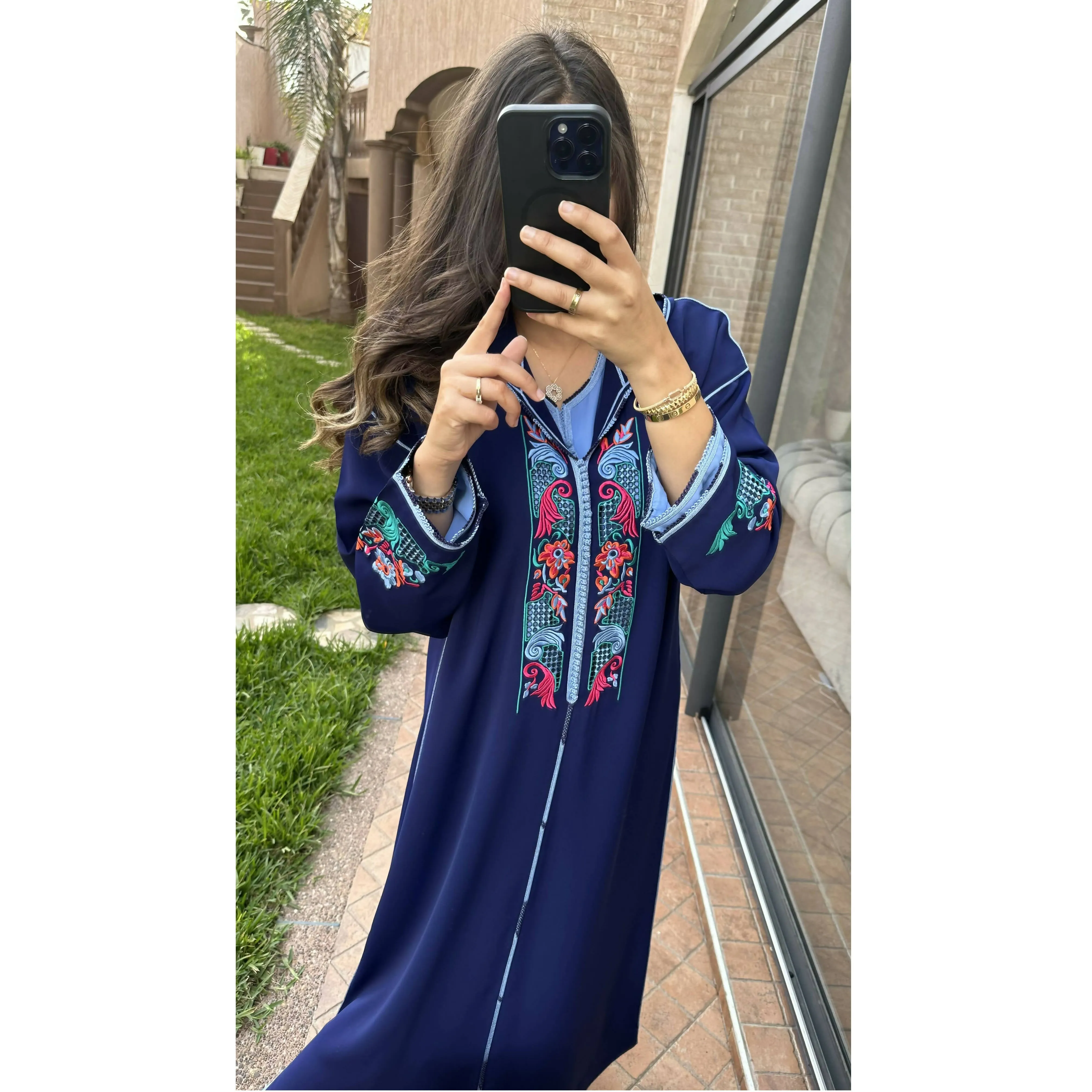 2 Piece Moroccan Dark Blue Jellaba