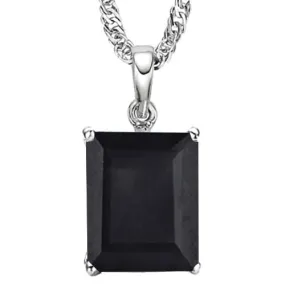 4/5 CT GENUINE BLACK SAPPHIRE 10KT SOLID GOLD PENDANT