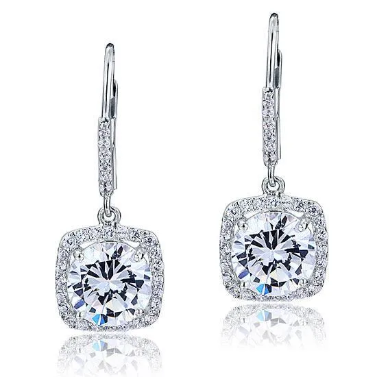 925 Sterling Silver Bridal Wedding Earrings Brilliant Created Zirconia MXFE8122