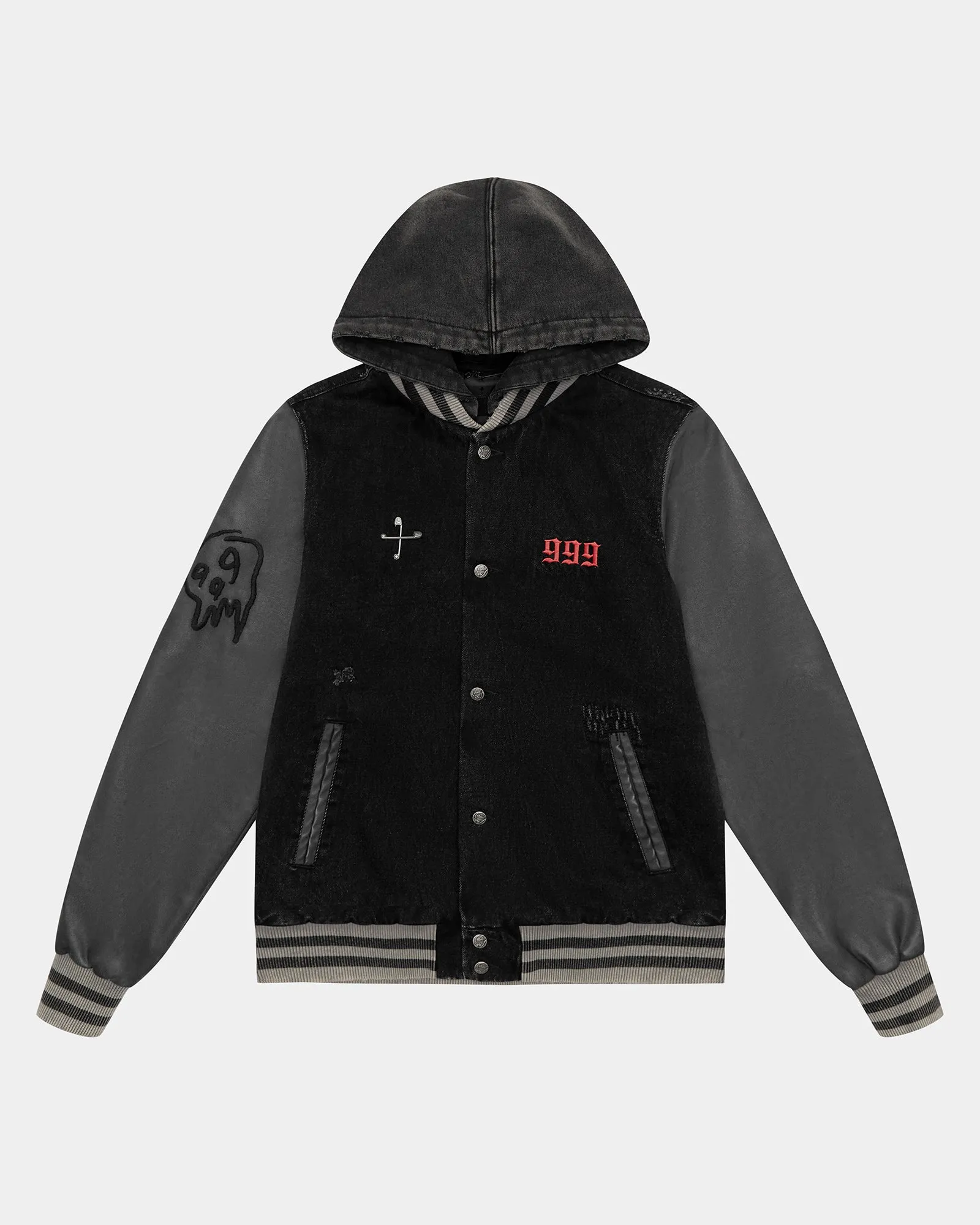 999 KOLLEGE JACKET - FADED BLACK