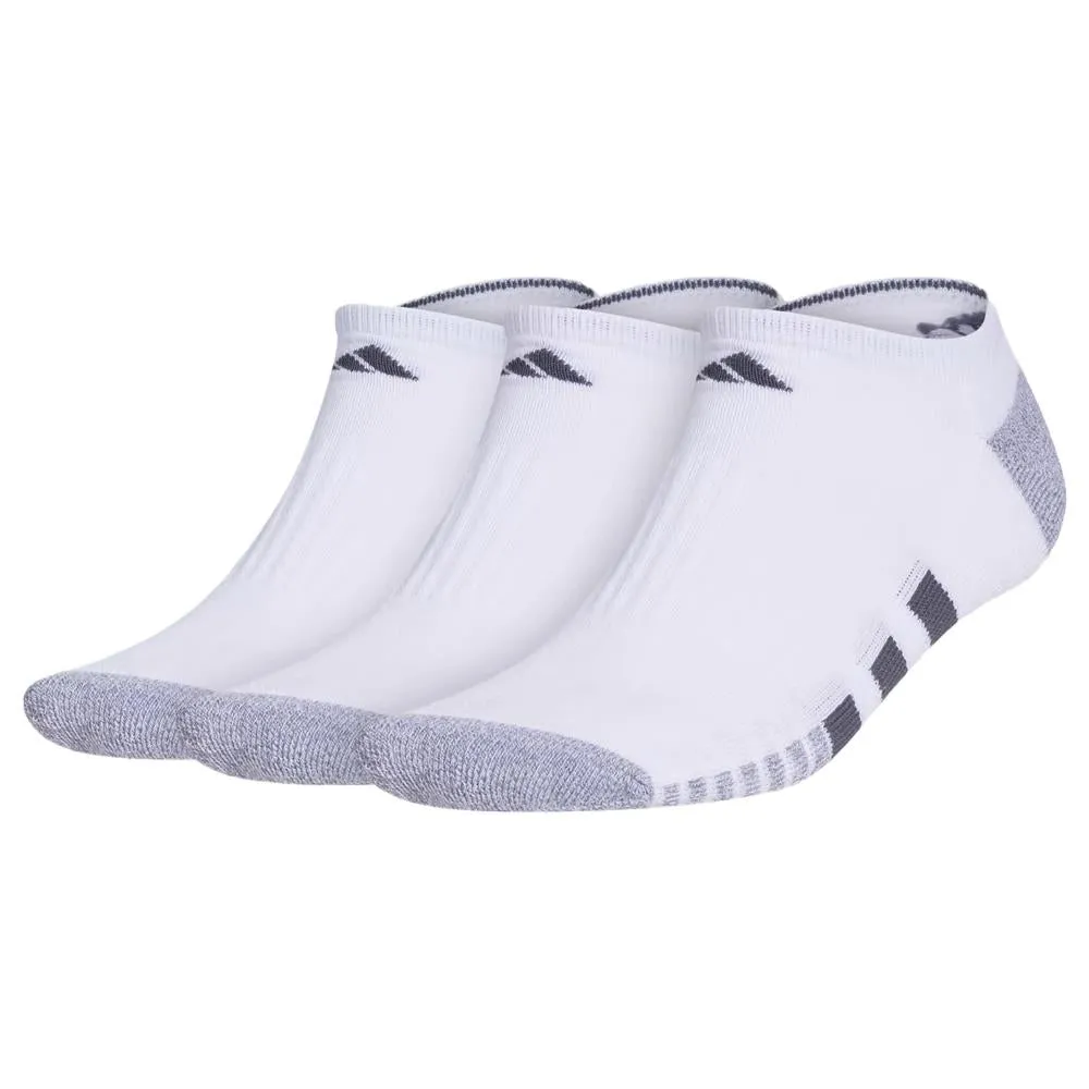 adidas Cushioned 3.0 No Show 3 Pack Socks - White/Grey