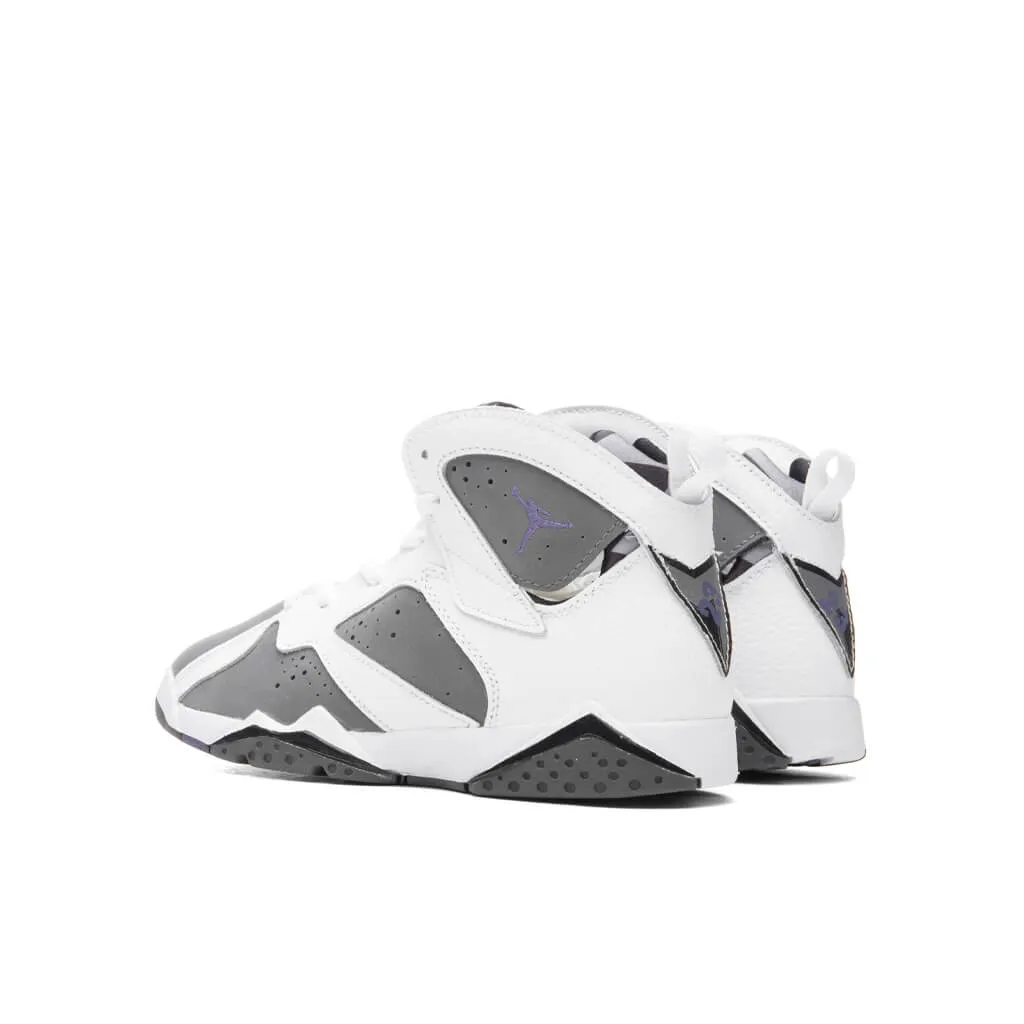 Air Jordan 7 Retro (PS) "Flint" - White/Varsity Purple