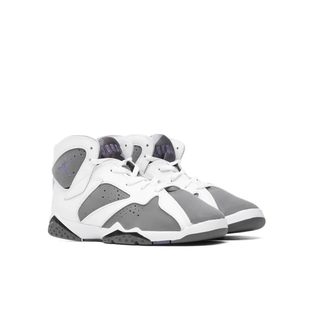 Air Jordan 7 Retro (PS) "Flint" - White/Varsity Purple