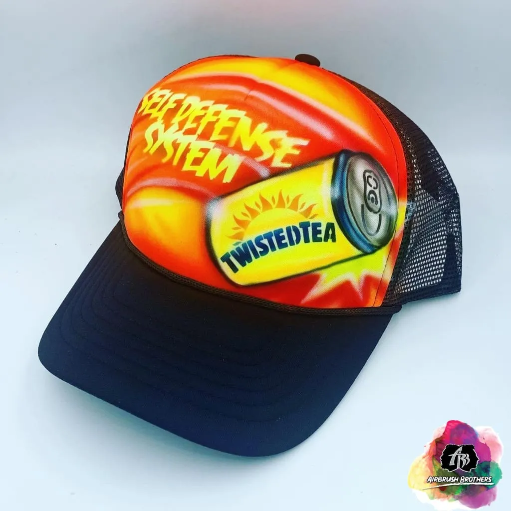 Airbrush Twisted Tea Hat Design