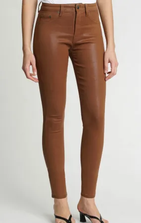 Aline Coated Cognac High Rise Skinny