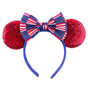 American USA Flag Ribbon Ear Headband