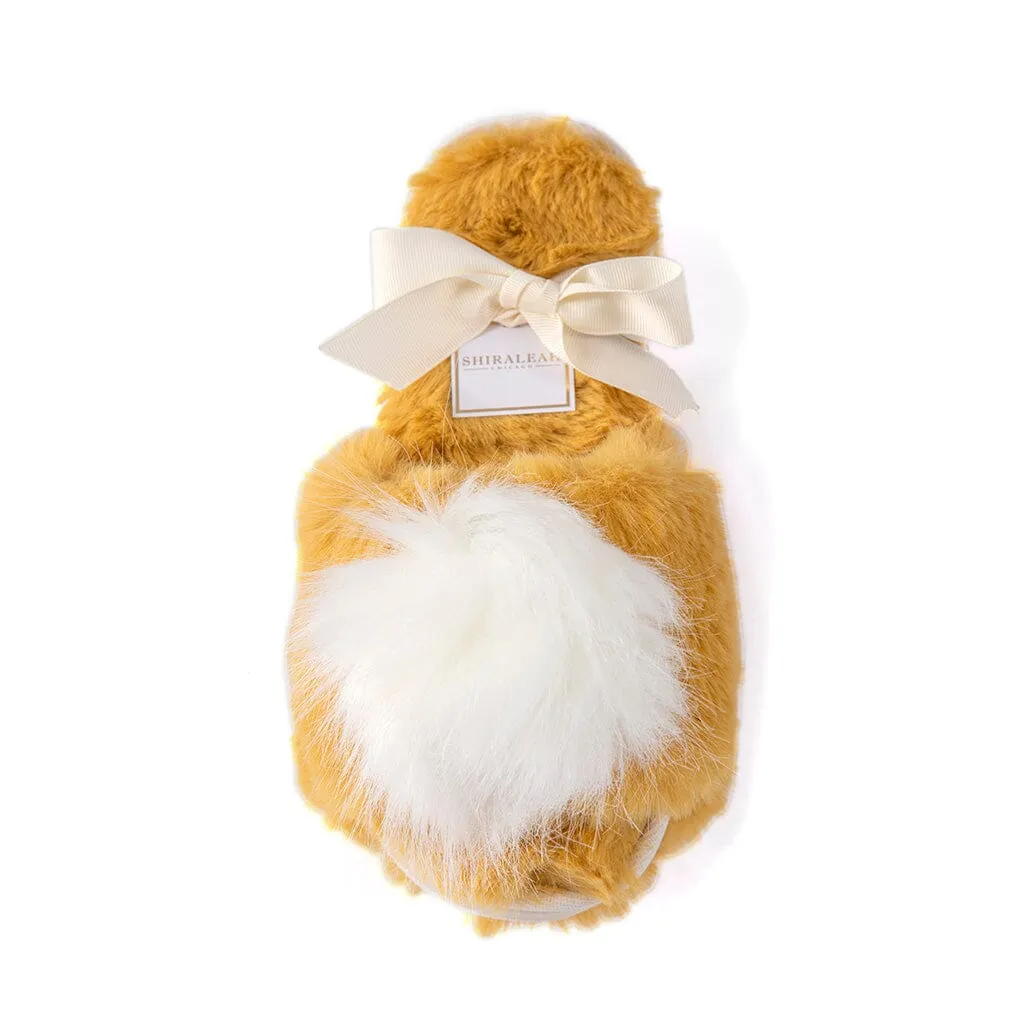 Amor Plush Holiday Slippers | Yellow