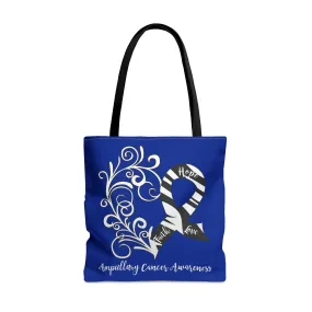 Ampullary Cancer Awareness Large Tote Bag (Dark Blue)