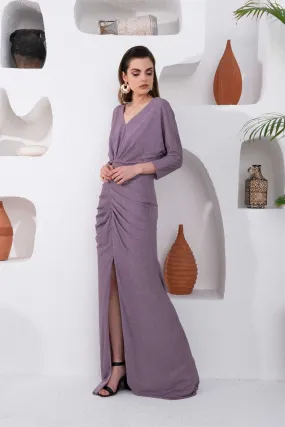 Angelino Lavender Slip Slip Long Evening Dress