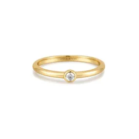 Ania Haie Gold Half Round Cubic Zirconia Ring