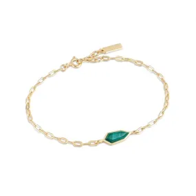 Ania Haie Malachite Emblem Chain Bracelet