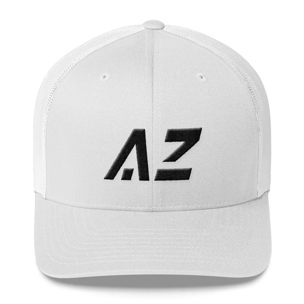 Arizona - Mesh Back Trucker Cap - Black Embroidery - AZ - Many Hat Color Options Available