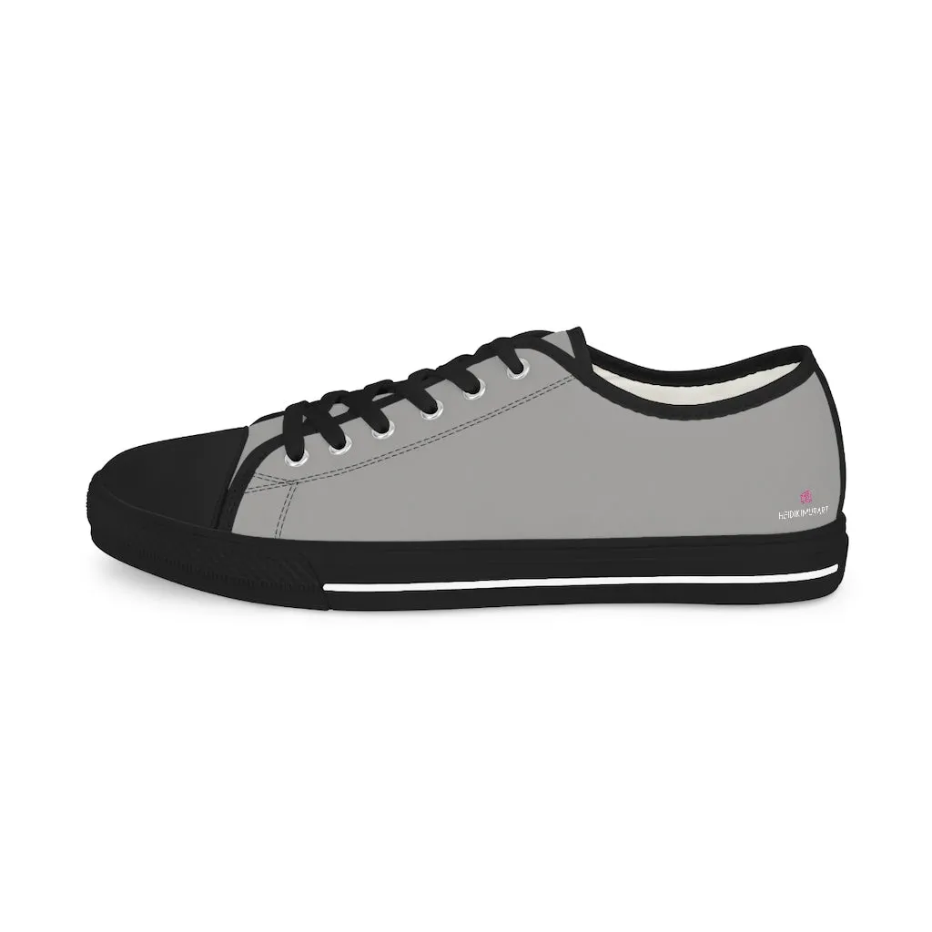 Ash Grey Men's Low Top Sneakers, Best Solid Grey Color Modern Best Men's Low Top Sneakers  (US Size: 5-14)