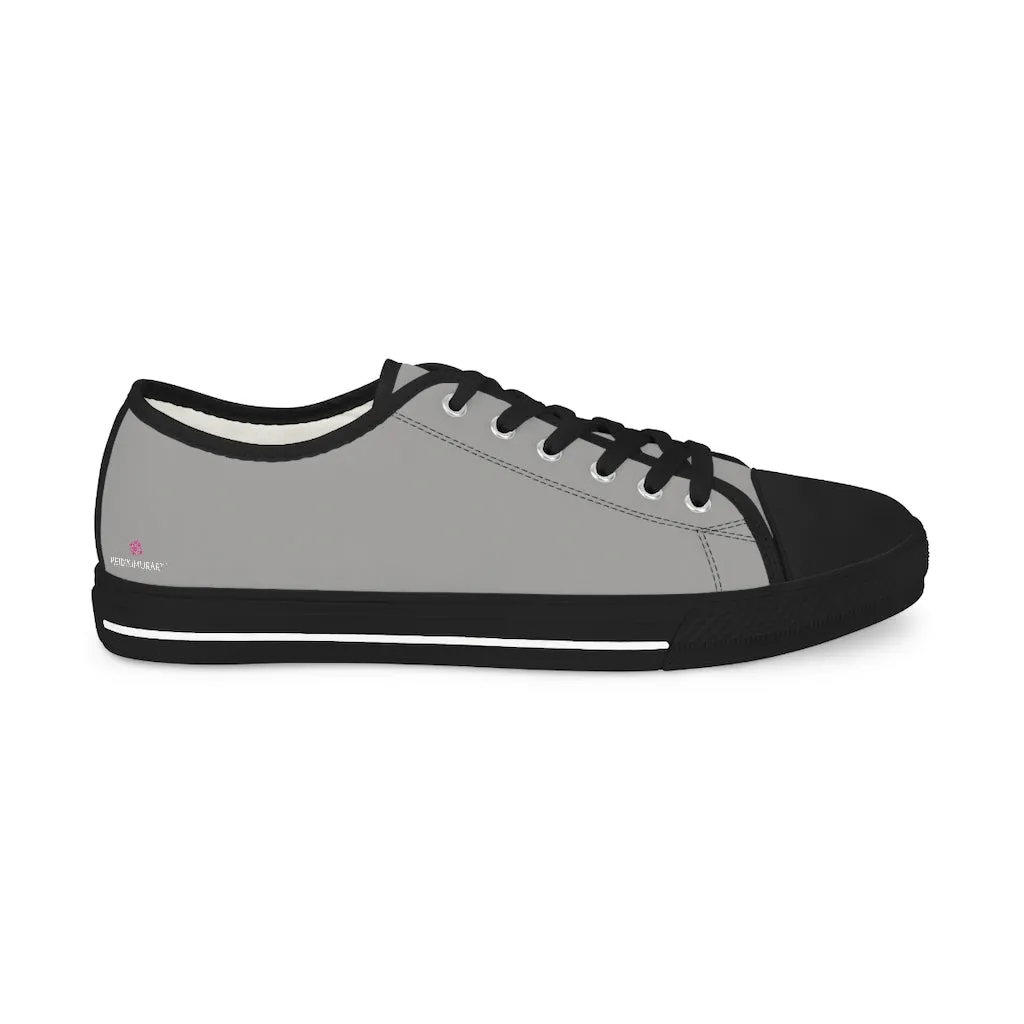 Ash Grey Men's Low Top Sneakers, Best Solid Grey Color Modern Best Men's Low Top Sneakers  (US Size: 5-14)