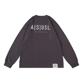 A[S]USL KID'S REFLECTIVE LOGO LONG TEE-CHARCOAL