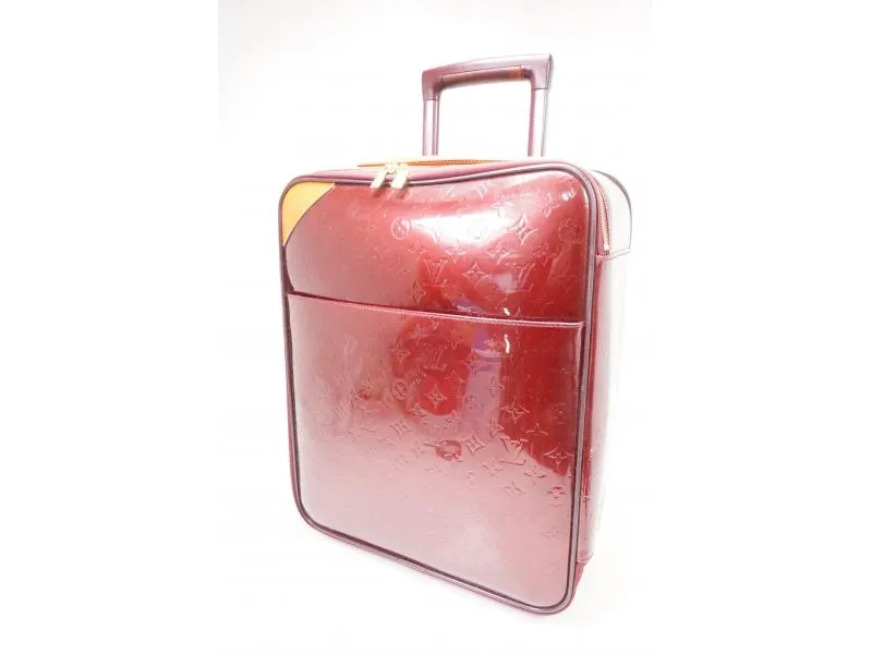 Authentic Pre-owned Louis Vuitton Vernis Amarante Pegase 45 Trolley Bag Suitcase M91422 220044