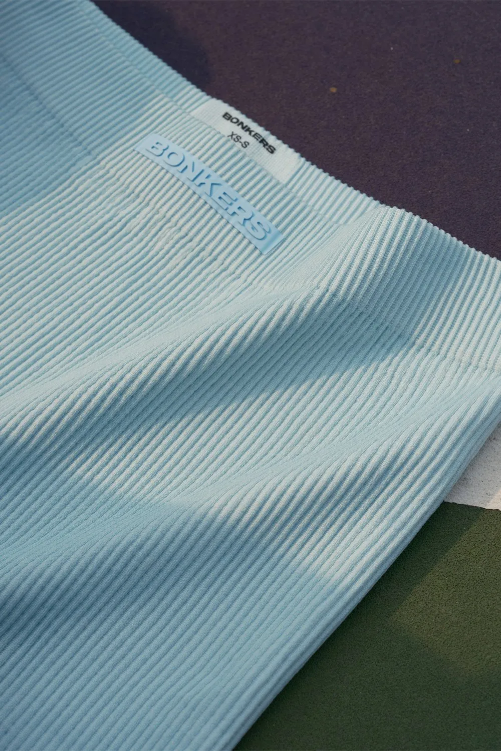 Baby Blue Ribbed Workout Shorts