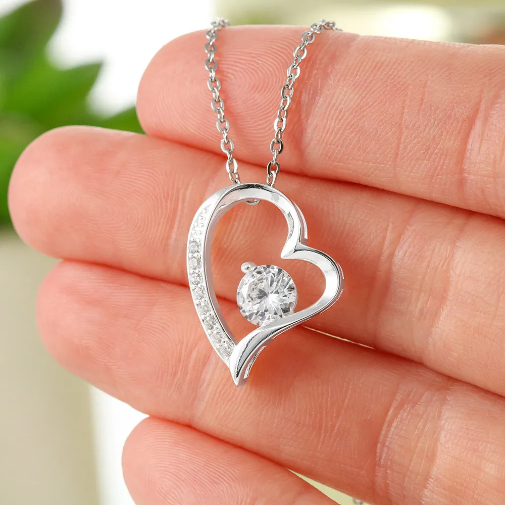 Beautiful Cubic Zirconia LOVE Necklace With Husband To Wife "Together We Are Everything" Message Card