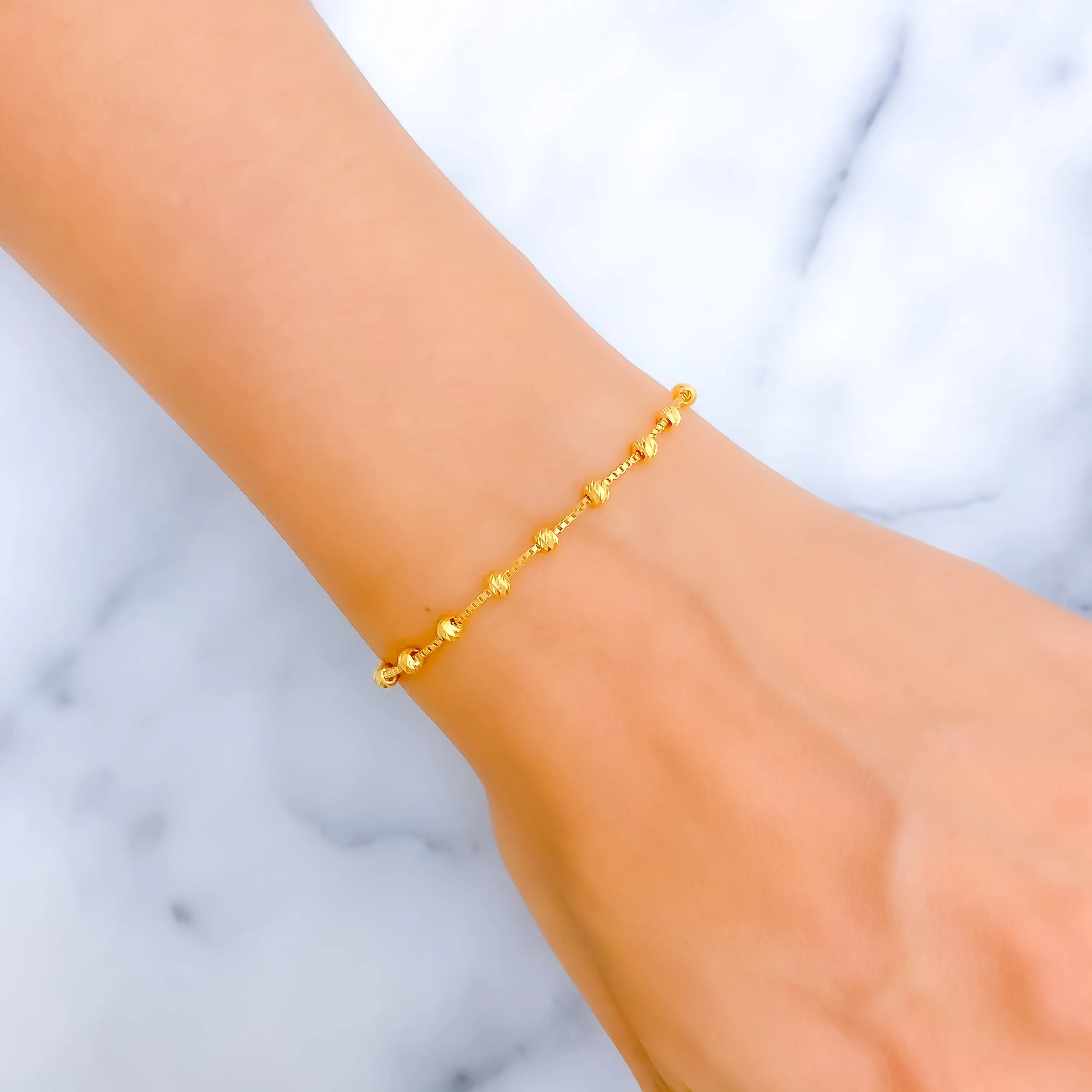 Beautiful Slender 21k Gold Bolo Bracelet