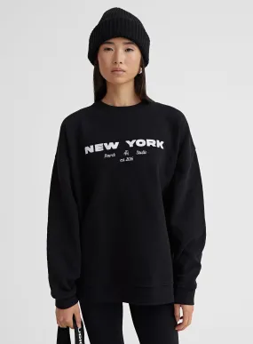 Black New York Embroidered Sweatshirt – Asha