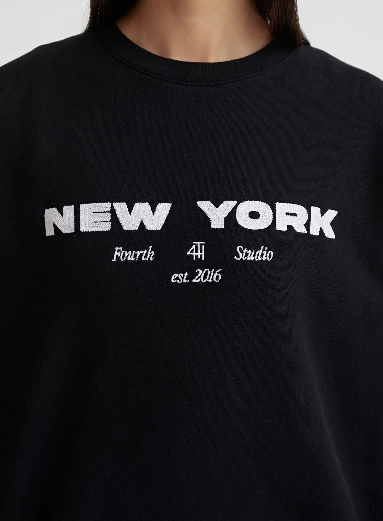 Black New York Embroidered Sweatshirt – Asha