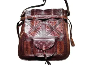 Bohemian Morocco Leather Bag - Brown