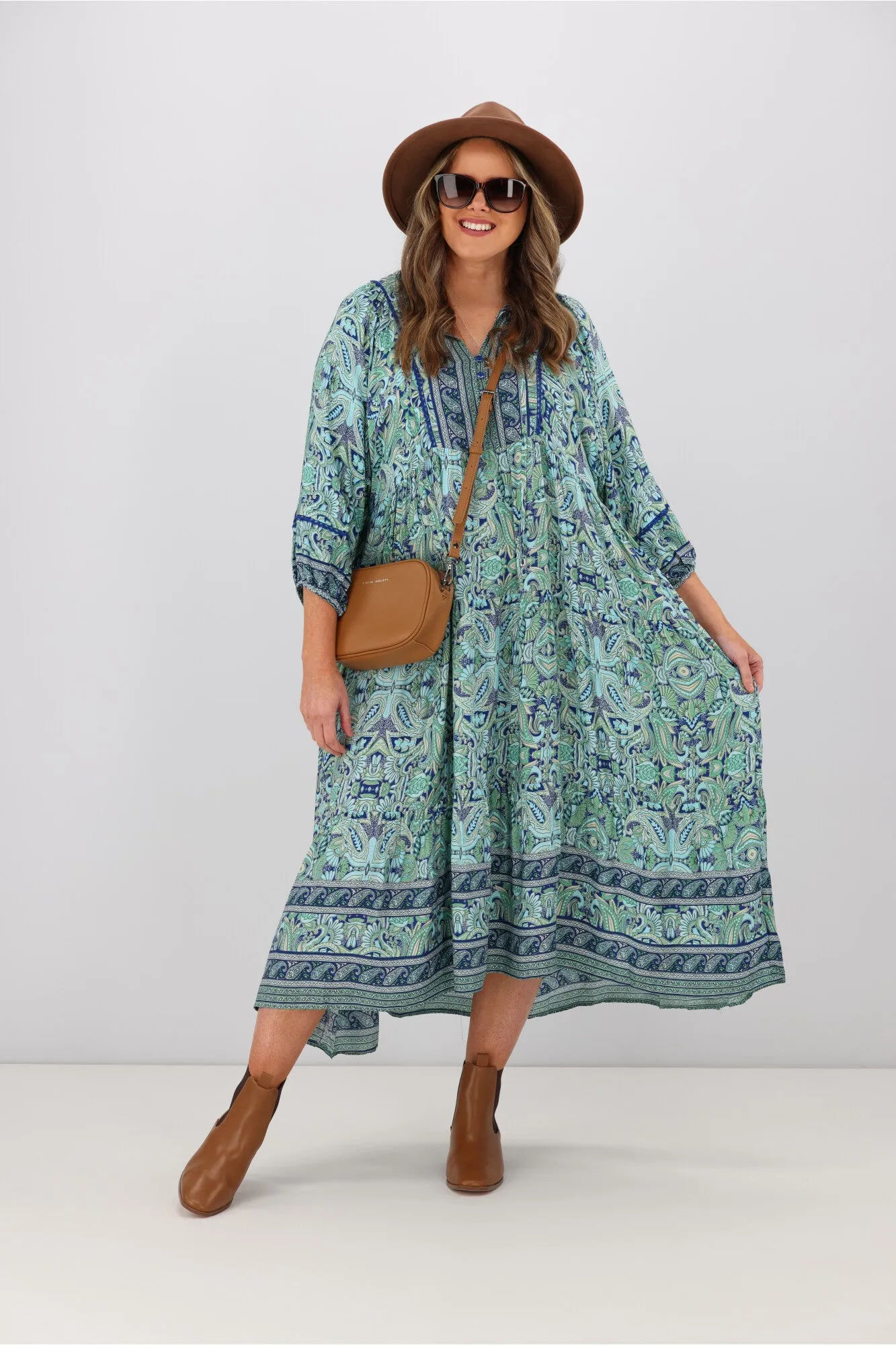 Boho Australia Sumaya Dress Blue Print