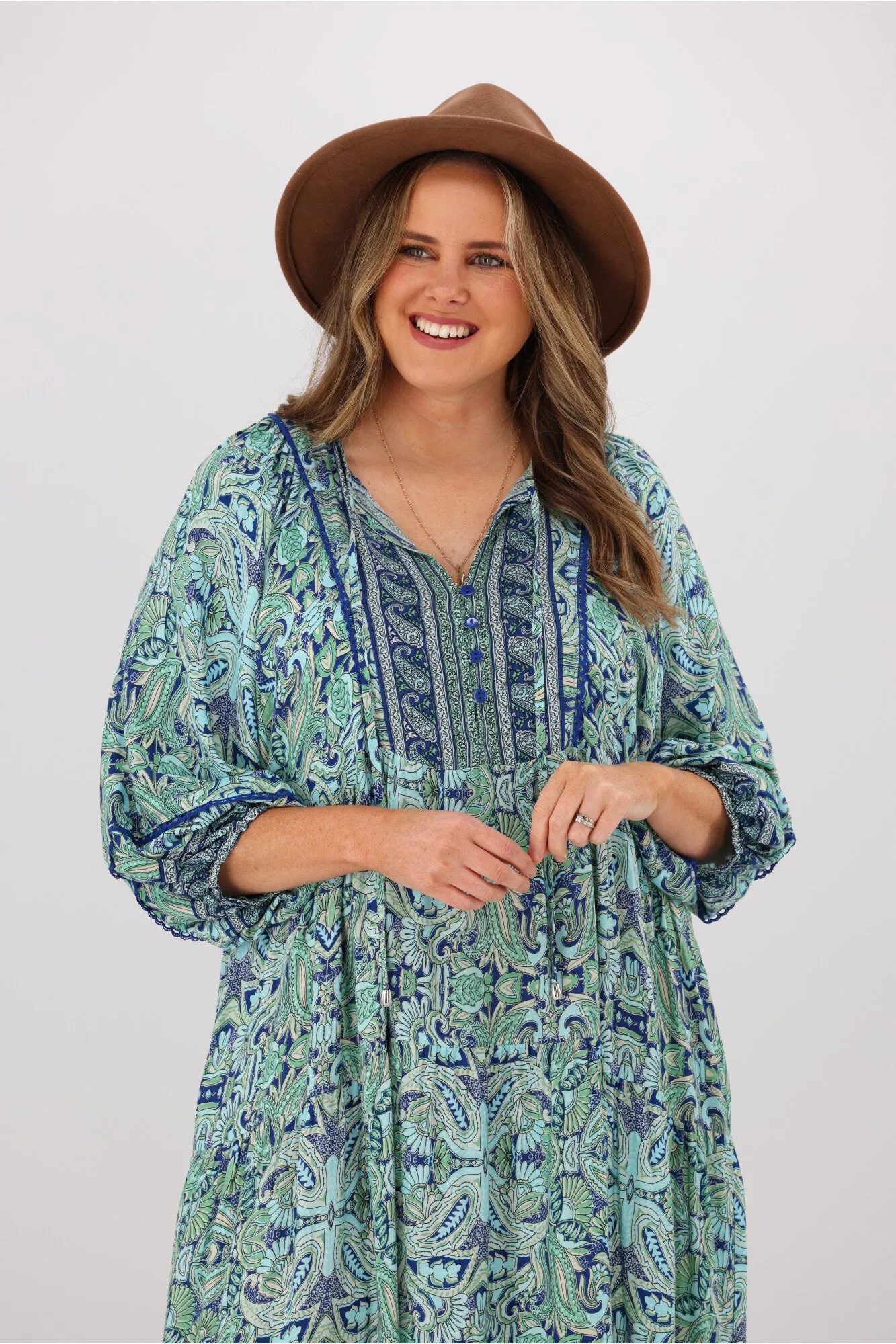 Boho Australia Sumaya Dress Blue Print