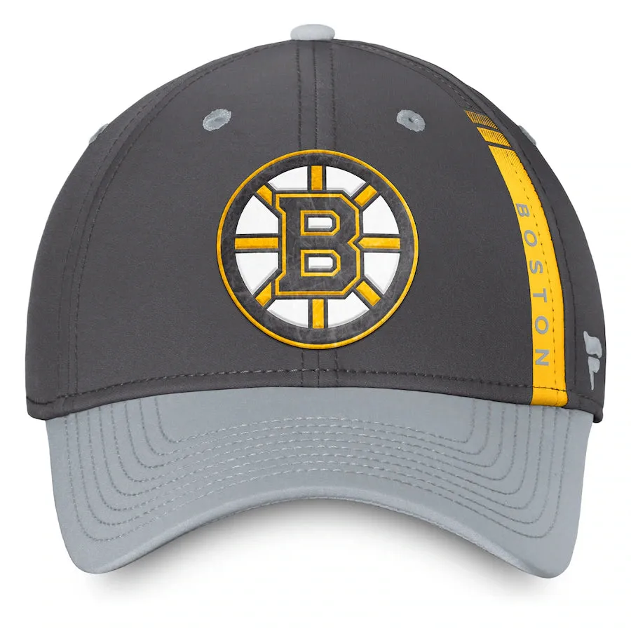 Boston Bruins Fanatics Branded Authentic Pro Home Ice Flex Hat - Charcoal/Gray