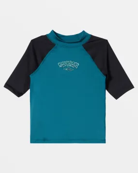 Boys 2-7 Everyday UPF50 Short Sleeve Rashguard - Black/Green