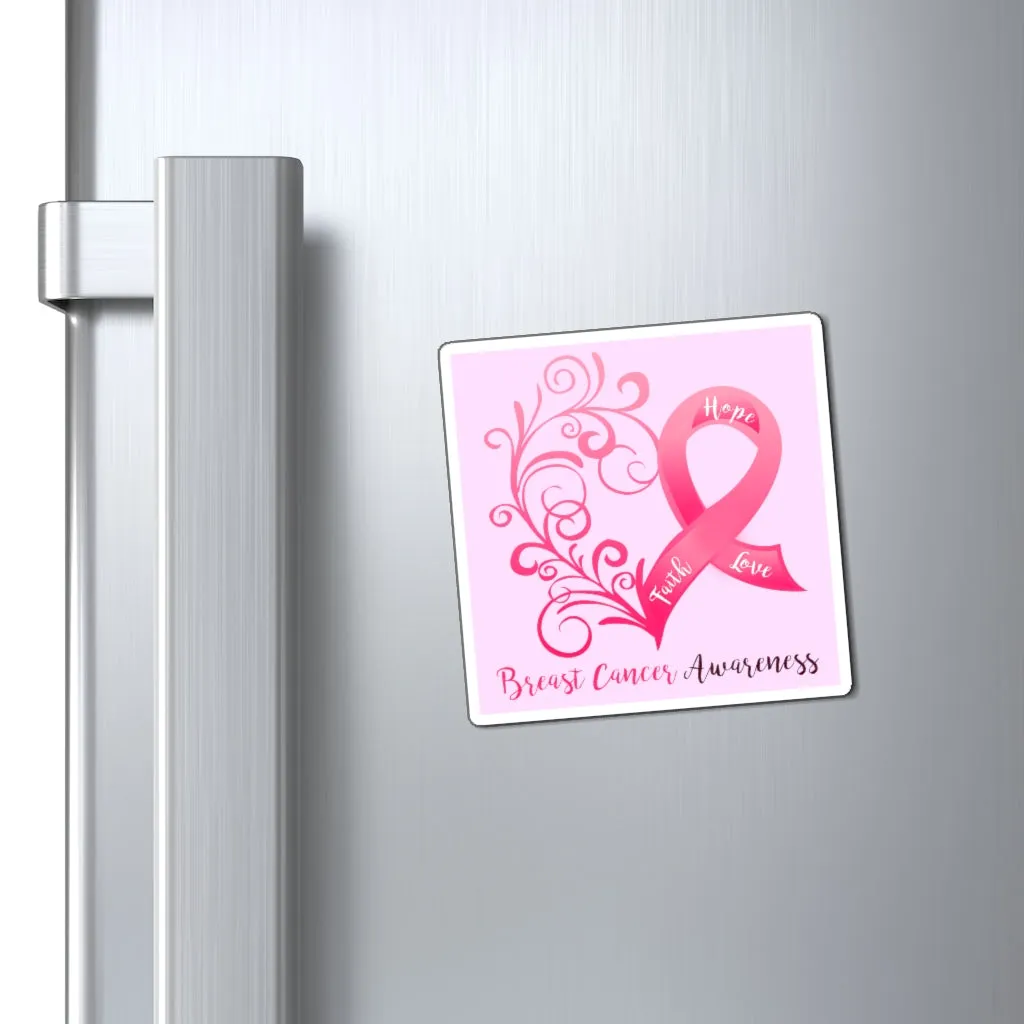 Breast Cancer Awareness Magnet (Pink Background) (3 Sizes Available)