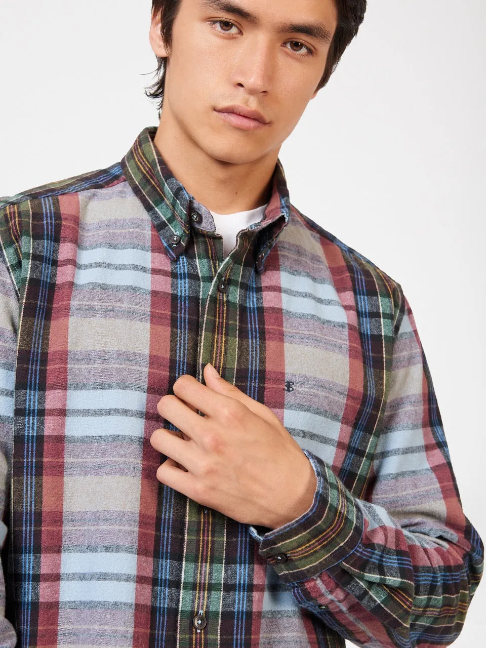 Brushed Multicolour Check Oxford Shirt